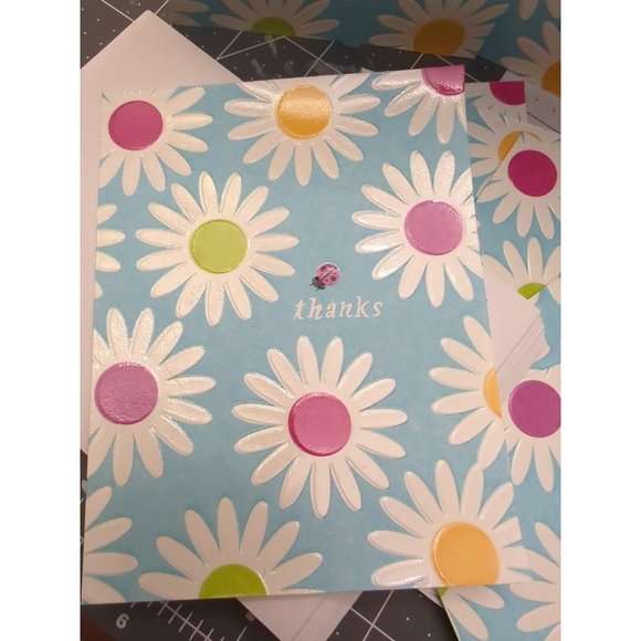 Hallmark Stationary 12 Thank You Cards w/ Envelopes Colorful Flower Pattern  New - Picture 3 of 9